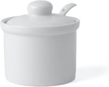 Holst Porcelæn AT 216 FA1 Dunk 0,17 L Tønde med ske, hvid, 8,5 x 8,5 x 6,5 cm