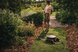 Fiskars Comfort L vandhjul med hjul, alt inklusiv vandingssæt, total rækkevidde på 31,5 m, automatisk optræk, universal haveslange (Ø 13 mm), universal hanetilslutning, 1071670