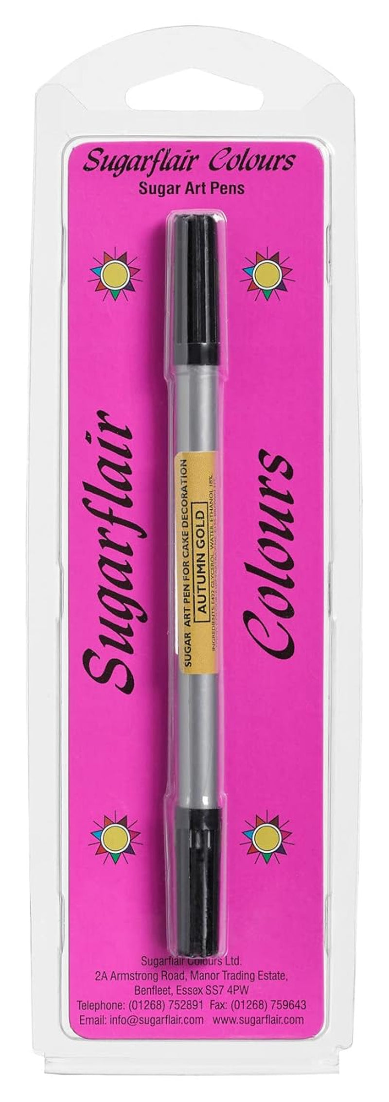 Sugarflair Gold Gold farvepenne med sukkerdesign - spiselig madpen, kagepen, fondant, marcipan og kongelig glasur dekoration - 1 stk.