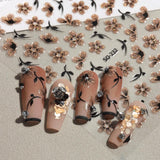 JMEOWIO 6 Blatt 3D Nagelsticker Blumen Nail Art Sticker Selbstklebend Nagelaufkleber 5D Stereoskopisk Frühling Sommer Blumen Dekoration Nageldesign Zubehör
