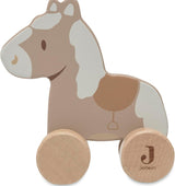 Jollein 112-001-67090 Trælegetøj på hjul, grøn Babylegetøj Naty Shop Horse