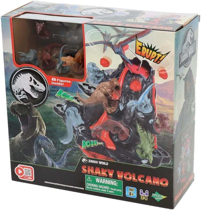 EPOCH Games - Jurassic World Trembling Volcano 7509 Dinosaur Legetøj brætspil til børn fra 4 år og opefter