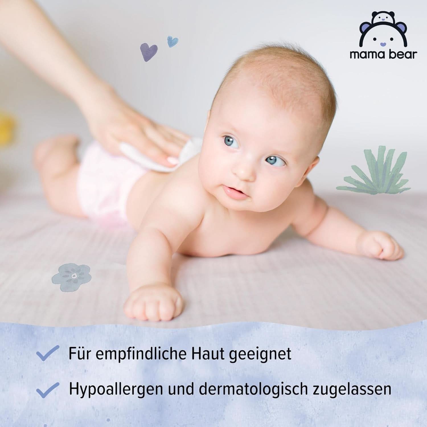 Naty Shop Mama Bear Sensitive Baby Wipes uparfumerede