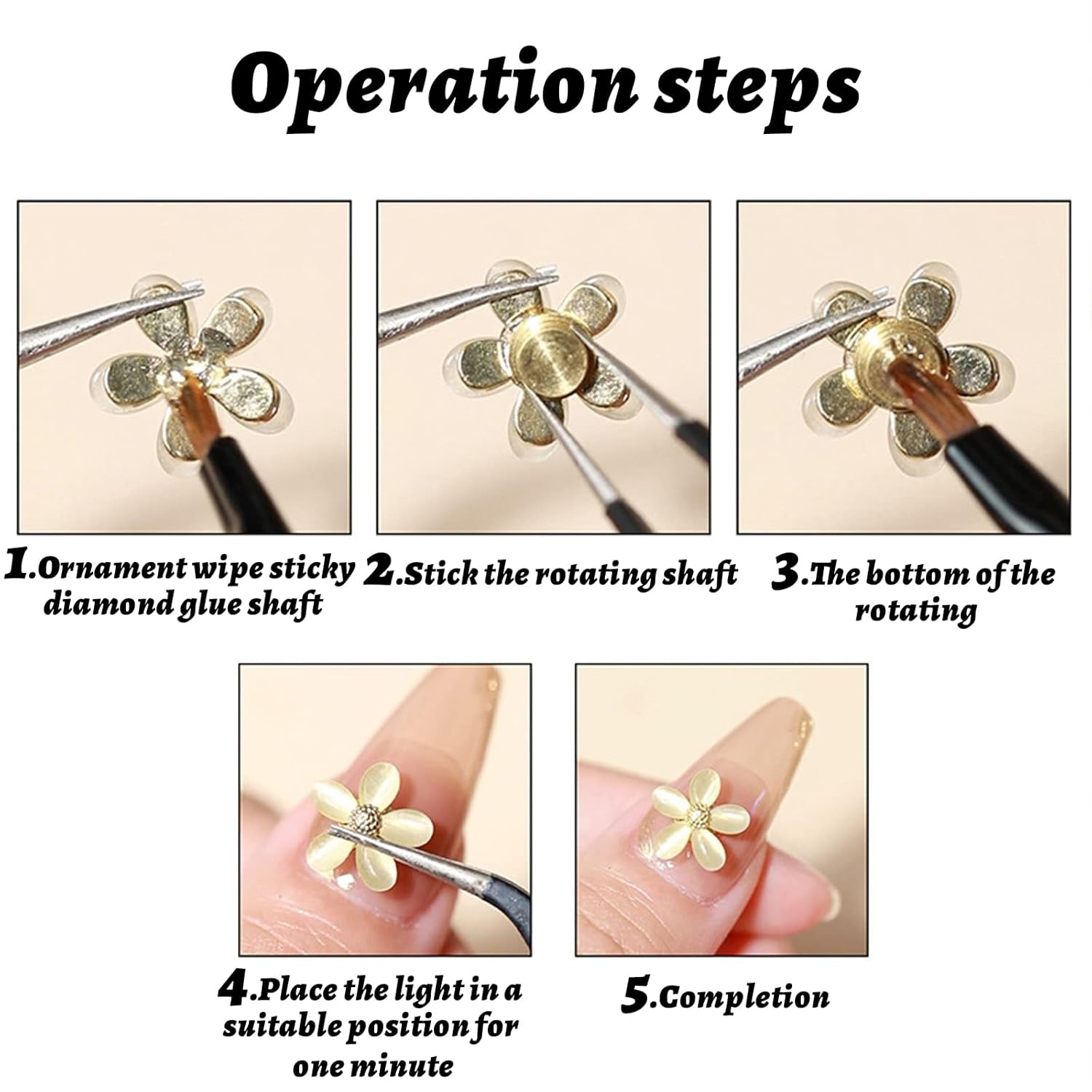 Nail Art Roterende Charm, 20 Stück Spinning Nail Charms Nail Rotating Bearing Für Nail Art Design DIY Crafting Schmuck Zubehör