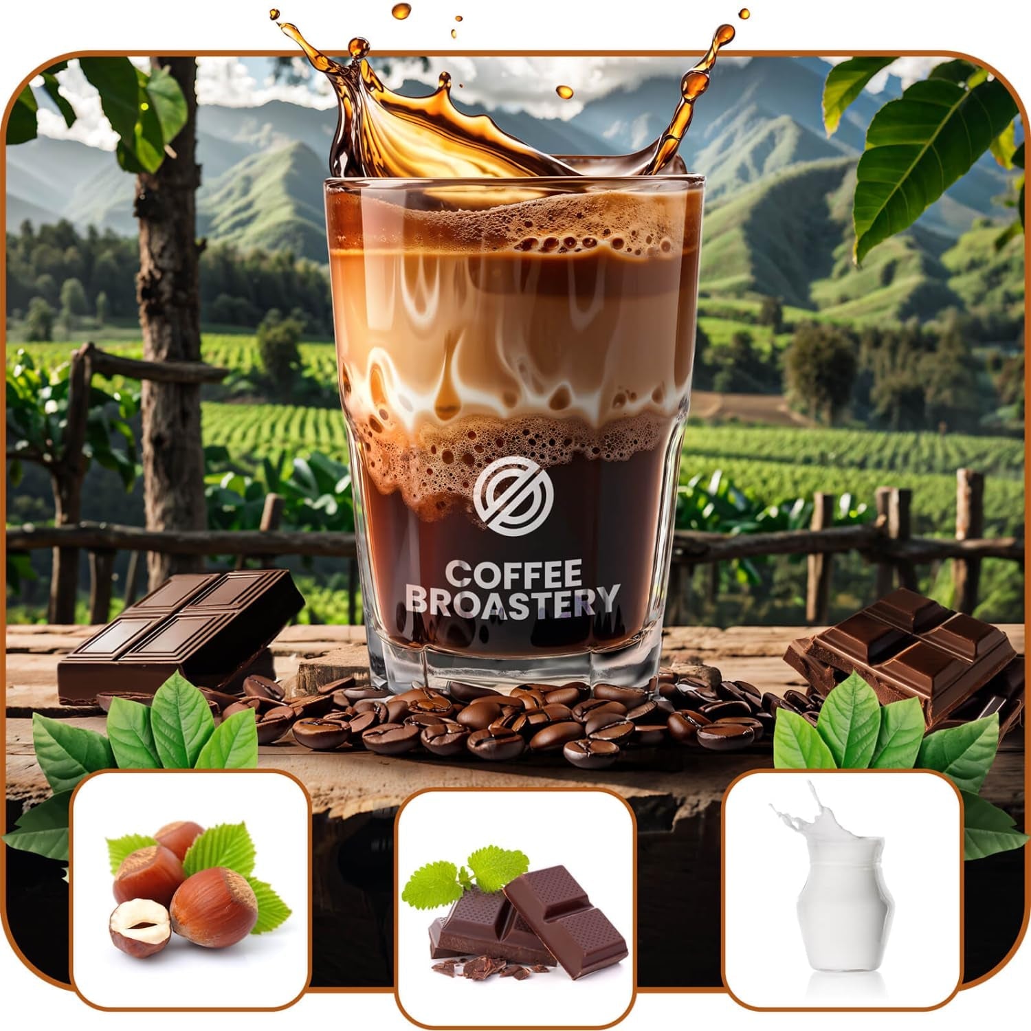 Sæt kaffebønner 2x1kg 2000g | Brasilien Mogiana | Brasiliansk kaffe | Særlig kaffe | Frisk stegt | Håndværksmæssig kafferister