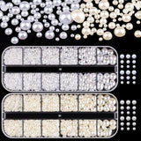 GZMAYUEN Nail Art Perlen Micro Caviar Für Nägel, 0,3-3Mm Goldene Silber Mini Caviar Strasssteine, Weiß Beige Mini Nägel Perlen Mikroperlen Dekor Für Nägel