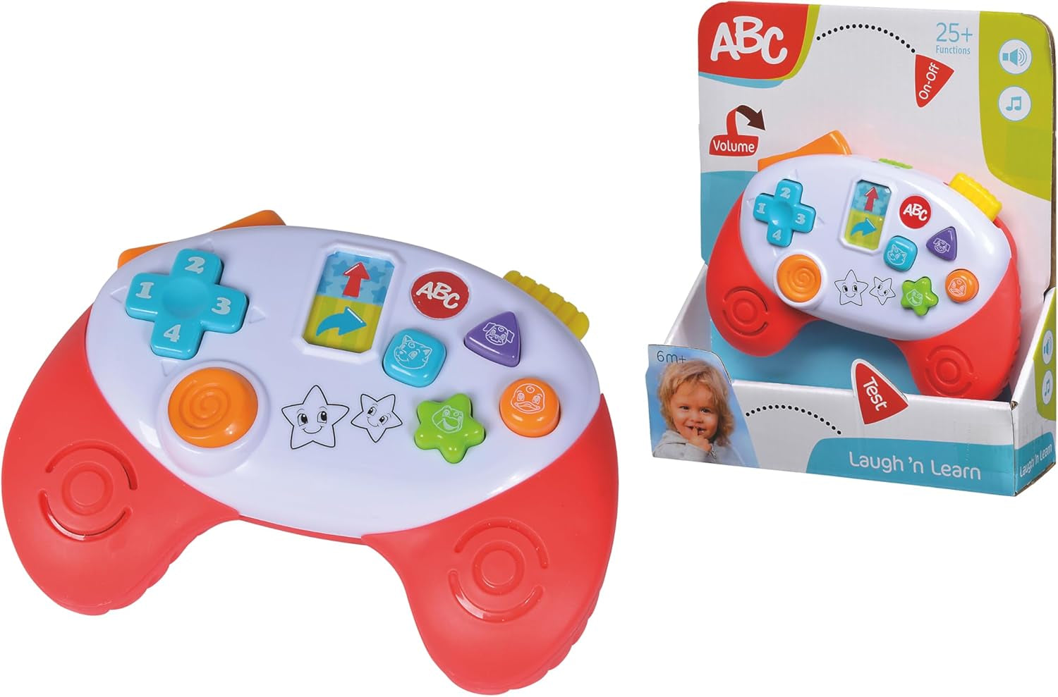 Simba 104010017 - ABC-spilcontroller, babylegetøj, dyrelyde, sange, 20+ lyde, fra 12 måneder, motoriske færdigheder, spillekonsol, småbørnslegetøj, legetelefon Bebe Toys Naty Shop