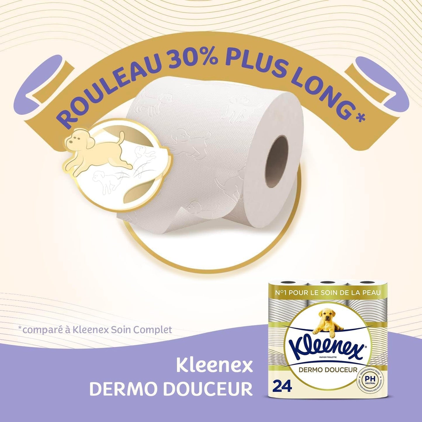KLEENEX Dermo Douceur 4230420 toiletpapir, 24 ruller (4 x 6 ruller) Hvid, 24 pak (sæt af 6)