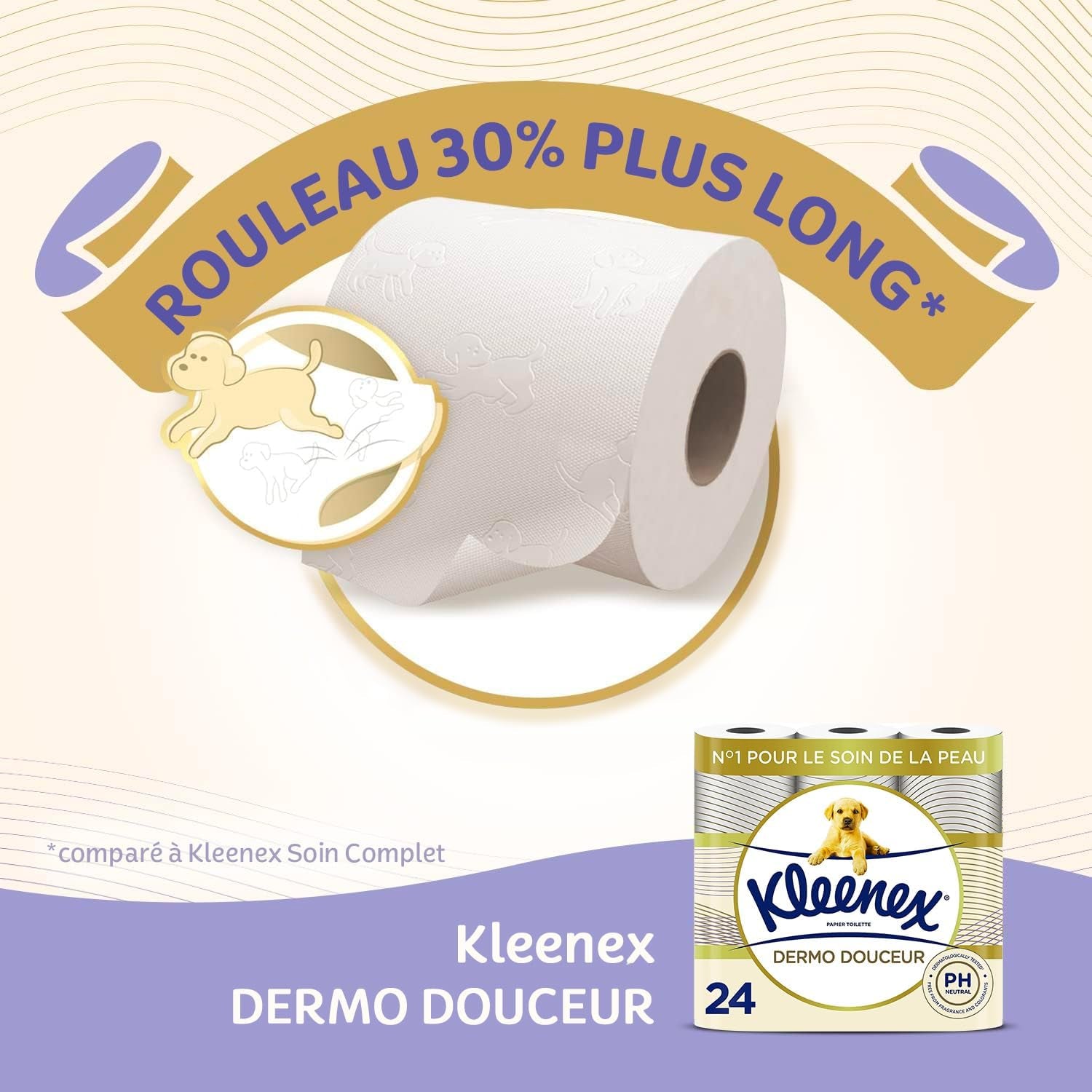 KLEENEX Dermo Douceur 4230420 toiletpapir, 24 ruller (4 x 6 ruller) Hvid, 24 pak (sæt af 6)