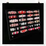 Akrylglas negledisplaypanel med displaystrimler og nanoklæbemiddel, neglespidsdisplay, transparent neglekunstfarvekort, neglekunstdisplay, negletræningsdisplay (gennemsigtig)
