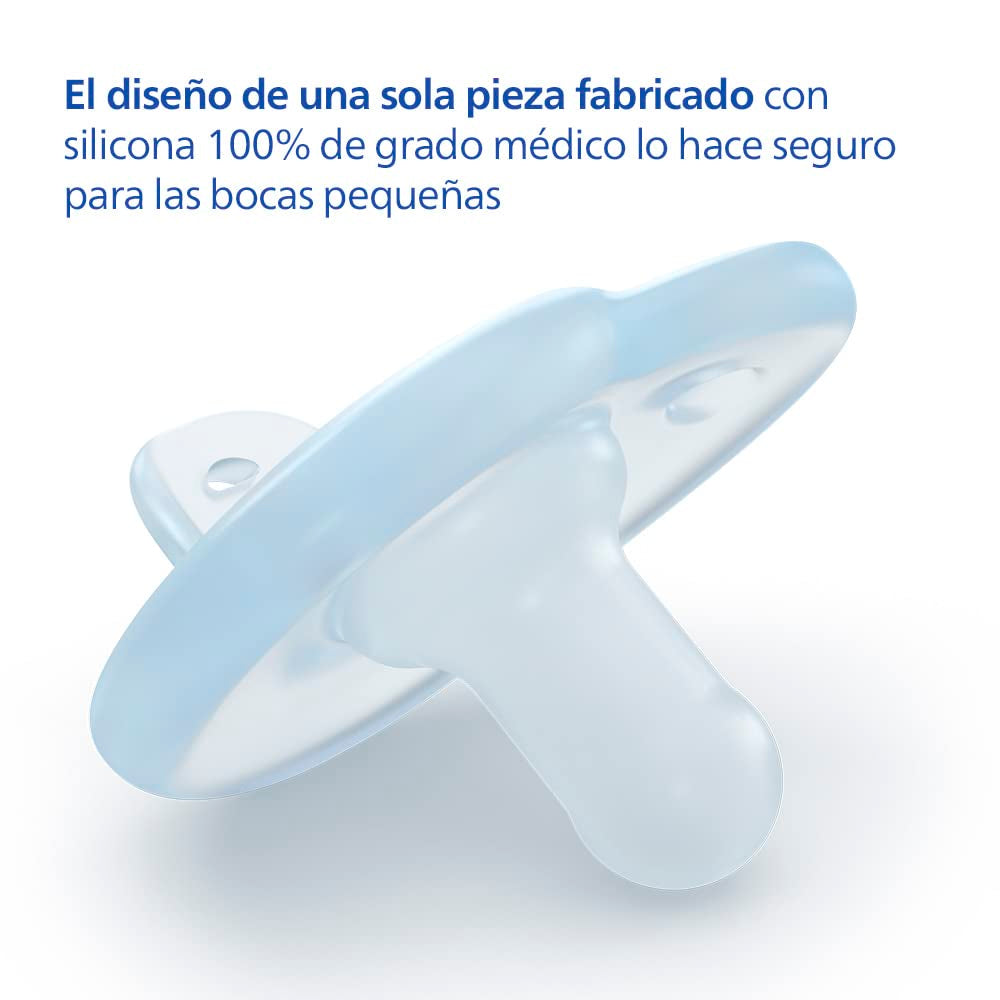 Philips AVENT Soothie - BPA-fri sut til babyer i alderen 0-6 måneder, blå/lyseblå (model SCF099/21)