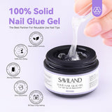 SAVILAND Fester Nagelkleber Gel: 30-Tage Lang Anhaltender Stronger Nagelkleber Für Press on Nails Falsche Nagelspitzen 15Ml U V Nagelkleber 3D Gel-Nagelkunst-Kleber Für Verwendung Im Salon Zu Hause