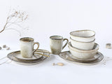 CreaTable, 23769, CLOUDY Series, Sand, 10-delt servisesæt, Porcelænskombinationsservice, Tåler opvaskemaskine og mikroovn, Kvalitetsfremstilling