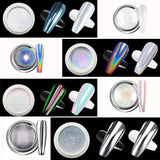 Chrome Nail Powder Aurora Ice Shimmer Chrome Pigment Powder 4 STK Chrome Powder Nägel Nail Art Nageldesign