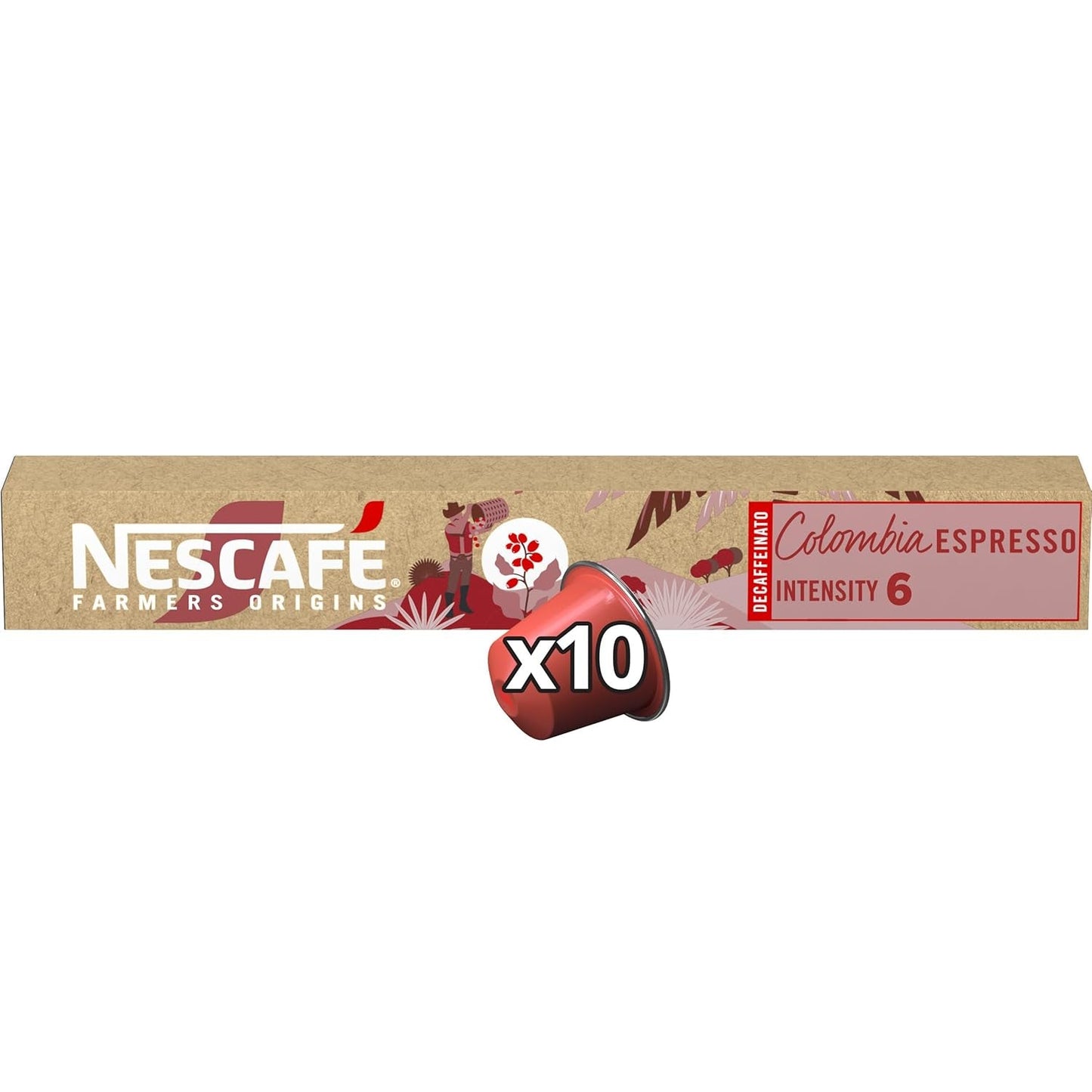 NESCAFÉ Farmers Origins Colombia Espresso Entkoffeiniert 6 x 10 Kaffeekapseln - Kaffeekapseln for Nespresso Maschinen