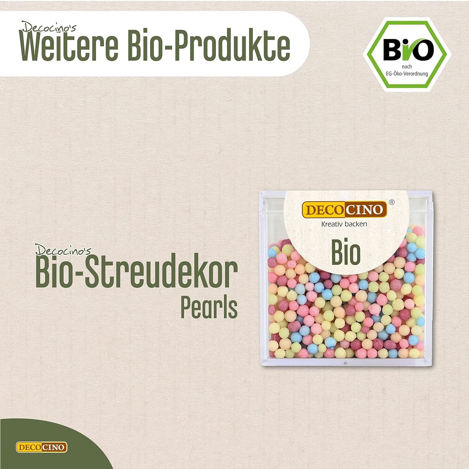 DECOCINO Økologisk Dextrose Vegansk Sukkerdrys, 60 gram Sprinkles Naty Shop