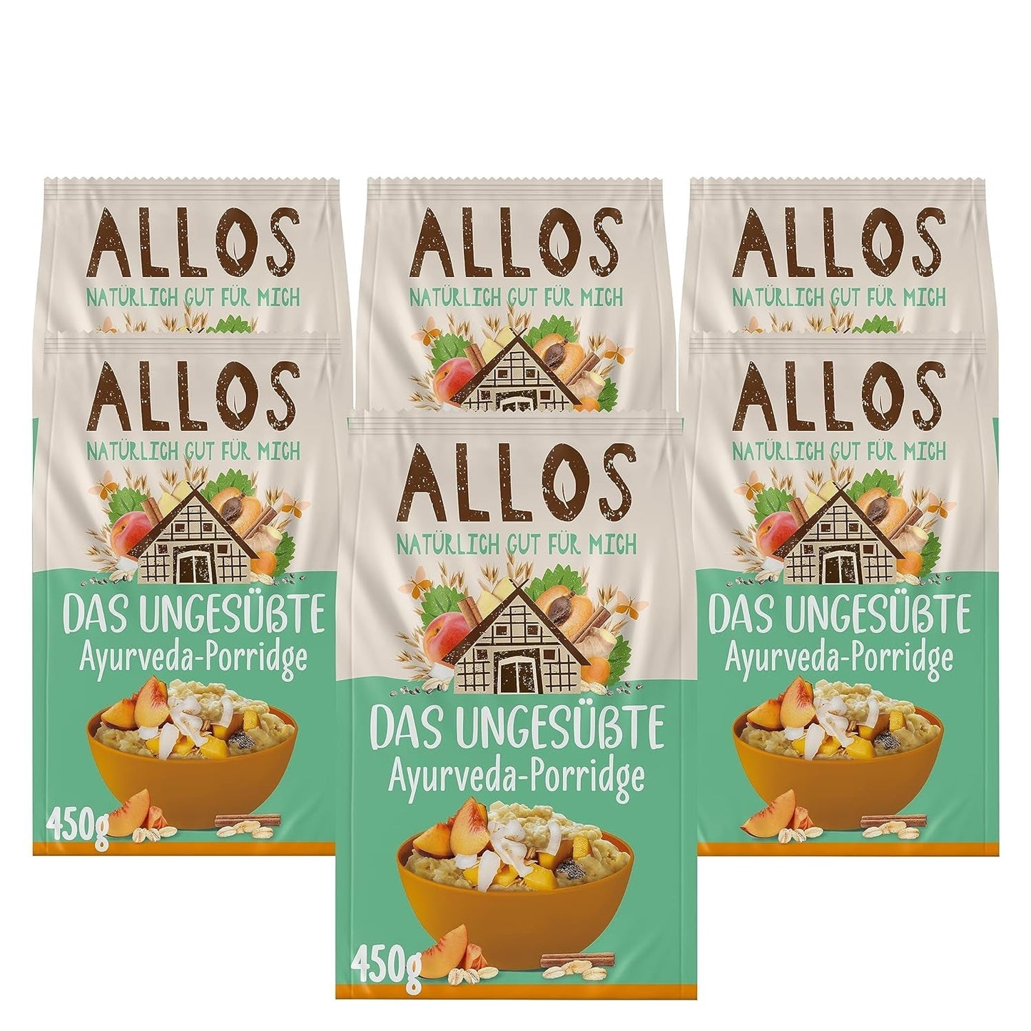 Usødet figen- og hindbærgrød | Grød uden sukker | Økologisk müsli | Müsli med frugt | Havregryn | Grød til morgenmad | Korn til morgenmad | Vegansk | Pakke med 6 (6 x 500 g)