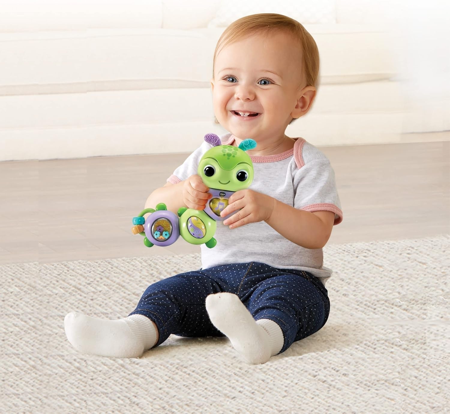 VTech Baby Spinning Fun Caterpillar - Taler og synger Interaktivt klokke- og motorisk legetøj - I 6-24 måneder Babylegetøj Naty Shop