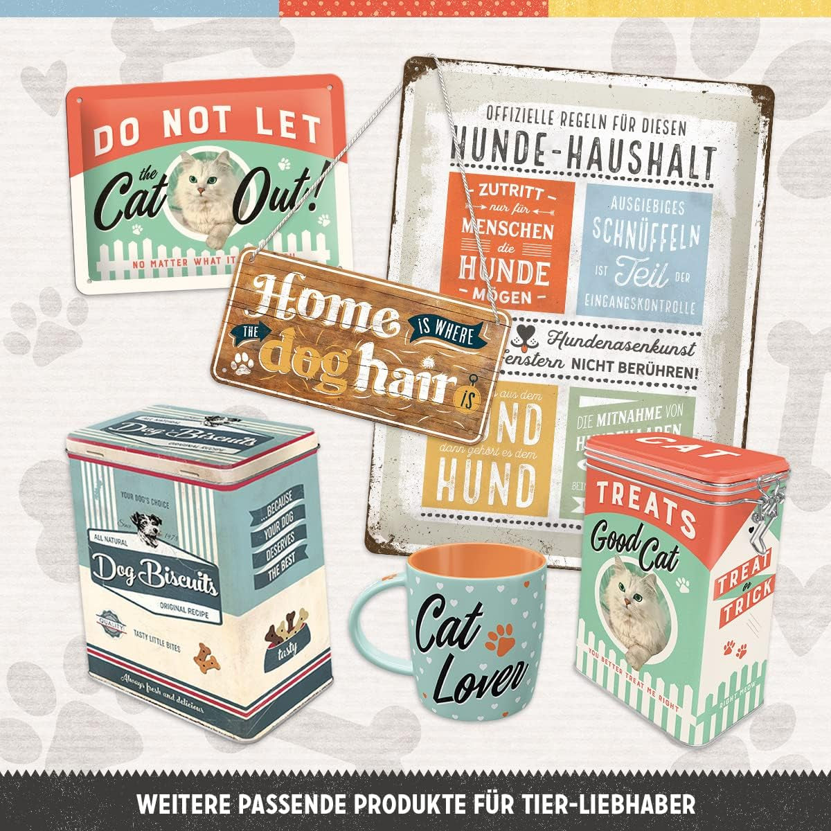 Nostalgic-Art Box med retro smag, 1,3 l, Good Cat Treats - gaveidé til katteejere, i vintage design, i vintage design Mad opbevaringsæsker Naty Shop
