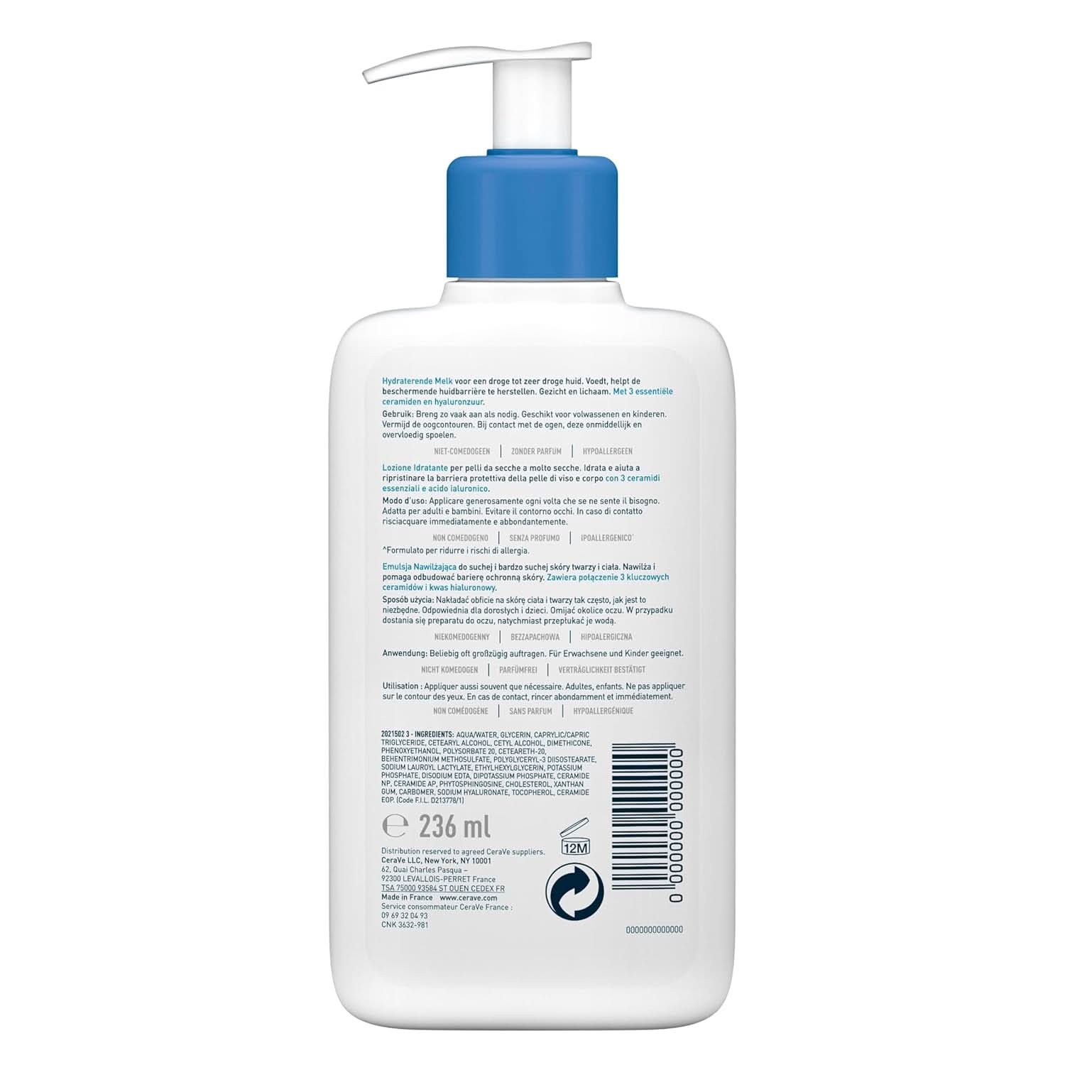 Cerave bodylotion med doseringspumpe, velegnet til atopisk dermatitis og tør eller meget tør hud, 236 ml Kosmetik og skønhed Naty Shop