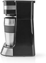 NEDIS Espressor - Filtreret kaffe - 0,4 l - 1 kop - Timer - Sort / Sølv