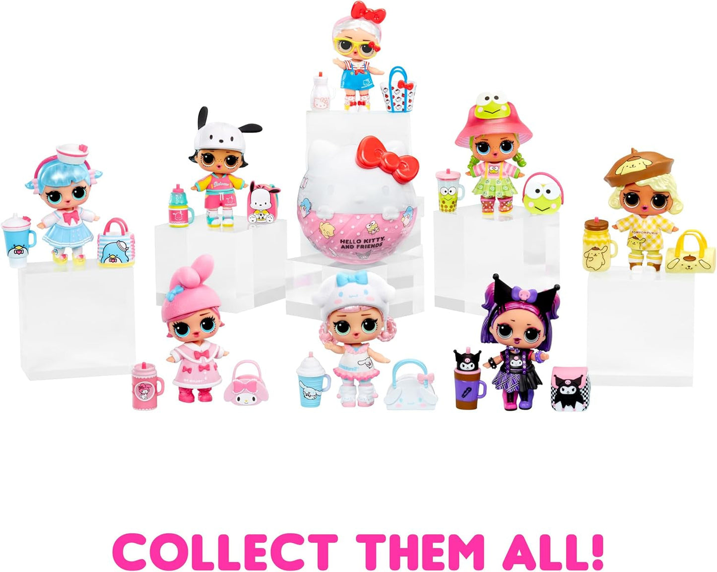 L.O.L. Overraskelse! Elsker Hello Kitty og venner - 1 dukke med 7 overraskelser, tilfældigt udvalg, 8 tøser at samle på, gave til børn på 4+, Pink Naty Shop-dukker