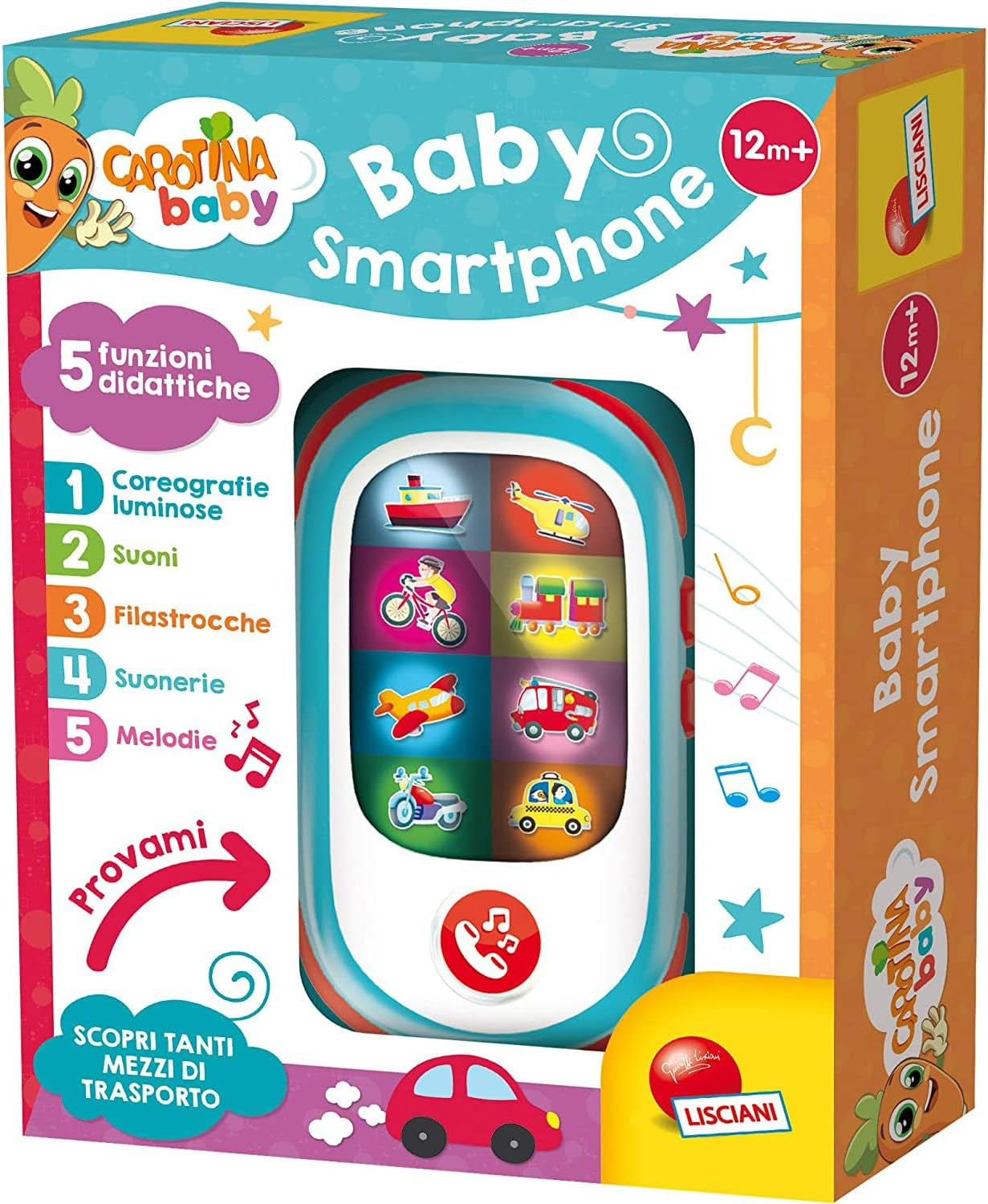 Liscianigiochi 95032 Carotina Baby Smartphone LED, Ikke relevant, S Jucarii Bebe Naty Shop Standard titel