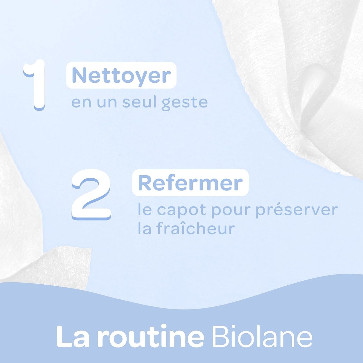 BIOLANE - Babyvådservietter med vand - 225 servietter - 3 x 75 stykker - Skånsom og effektiv rengøring - Fra fødslen - Fransk kvalitet