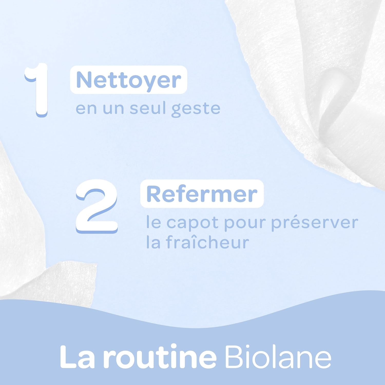 BIOLANE - Babyvådservietter med vand - 225 servietter - 3 x 75 stykker - Skånsom og effektiv rengøring - Fra fødslen - Fransk kvalitet