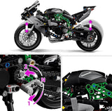 LEGO Technic Kawasaki Ninja H2R Motorcykel, Børn og voksne Fødselsdagsgave, Pynt, Legetøj, Model til drenge og piger fra 10 år+ 42170 Byggesæt Besuche den LEGO-Store