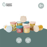 Babymoov ISY BOWLS babymadsbeholdere lavet af robust, temperaturbestandigt glas - til opbevaring/frysning af babymad, 6x 250ml + 3x 120ml Madopbevaringsbokse Naty Shop