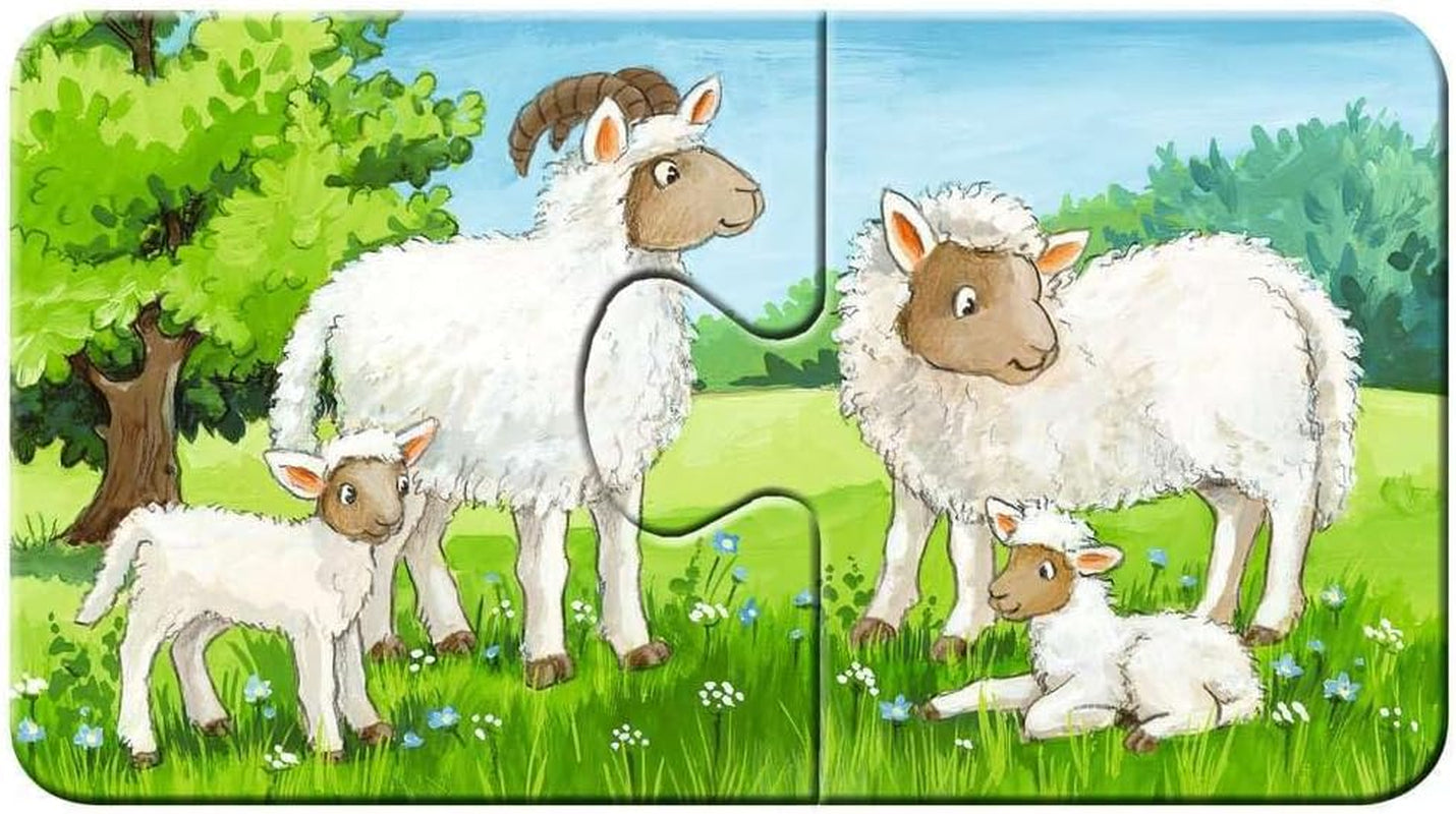 Ravensburger Puslespil til børn - 05072 Farm Animal Families - Mit første 9X2 puslespil - Puslespil for 2-årige Puslespil Naty Shop