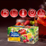 Babcia Jagoda - Frugtte "Fruchtige Verführung" - 20 teposer - Med hibiscus, æble, aronia, brombær, hyben, appelsinskal - Intens frugtsmag, koffeinfri, vegansk, naturlig, Cay - 40G