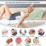 INFANZIA Kilepude til seng, Hjørnepude, Trekantpude, Sammenfoldelig, Memory Foam, Søvnapnø, Acid Reflux, Ben Elevation, Reading, Green