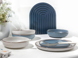 CreaTable, 21016, Modern Scandic Blue-Grey Series, 16-delt servisesæt, Porcelænskombinationsservice, Tåler opvaskemaskine og mikroovn, Kvalitetsfremstilling