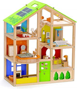 Hape E3401 Four Seasons House, møbleret og E3500 - Dukkefamilie, lys hud