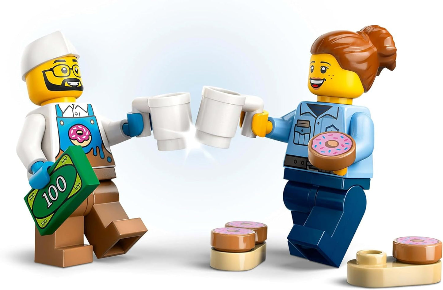 LEGO City Donut Truck - Legetøjsmadvogn med 2 politiminifigurer - Byggelegetøj til drenge og piger på 5+ - Fødselsdags- og feriegaveidé 60452 Byggesæt Besuche den LEGO-Store