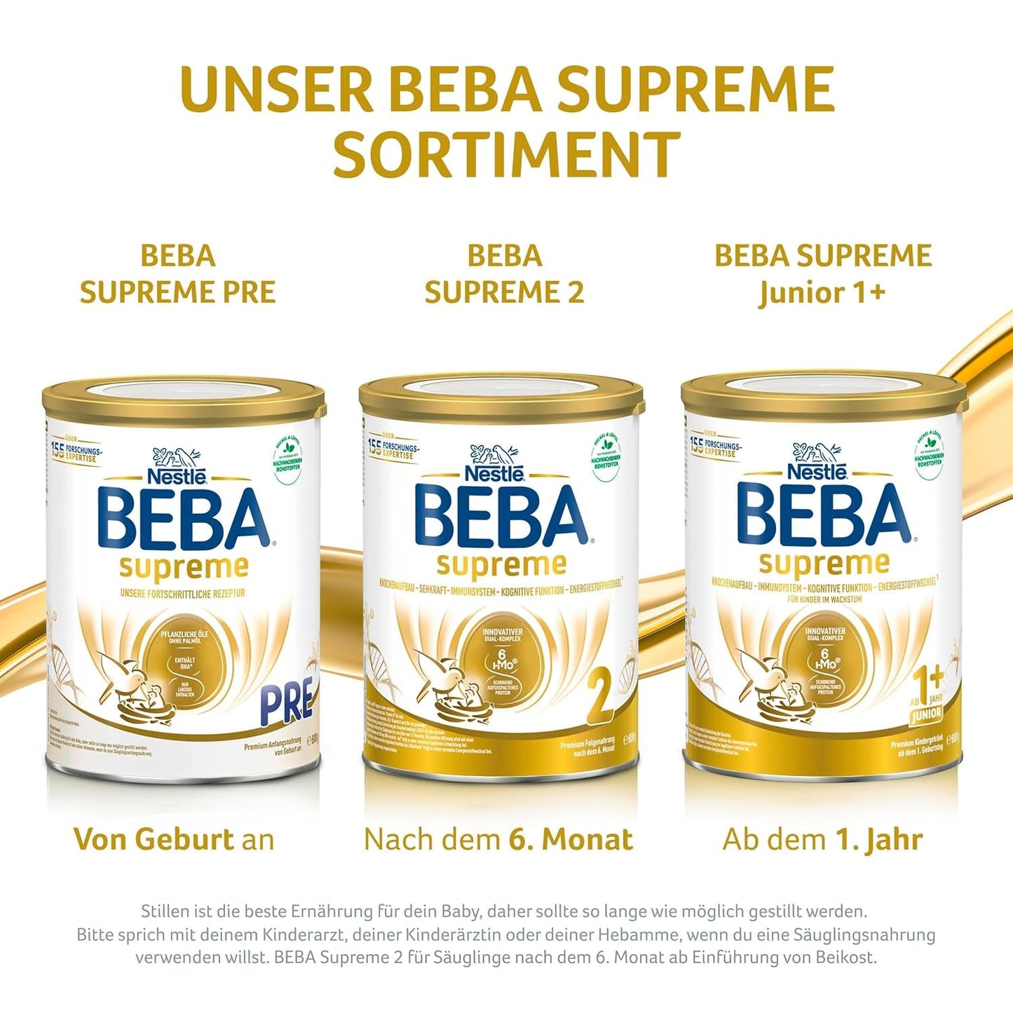 BEBA SUPREME JUNIOR 1 Plus - Drik til børn fra 1 år, med kompleks 6 HMO, laktosefri, palmeoliefri, fiskeoliefri, mad til små børn, babymælkpulver, pakke med 6 (6 x 800g)