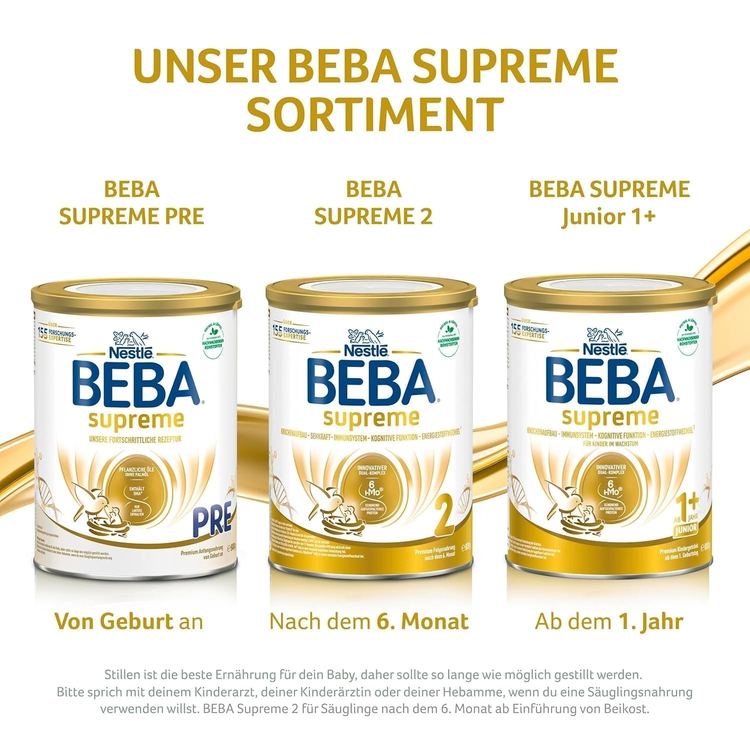 BEBA SUPREME 2 Tilskudsmælk efter 6 måneder, kun laktose, palmeoliefri, 6 stk. (6 x 800 g) Naty Shop