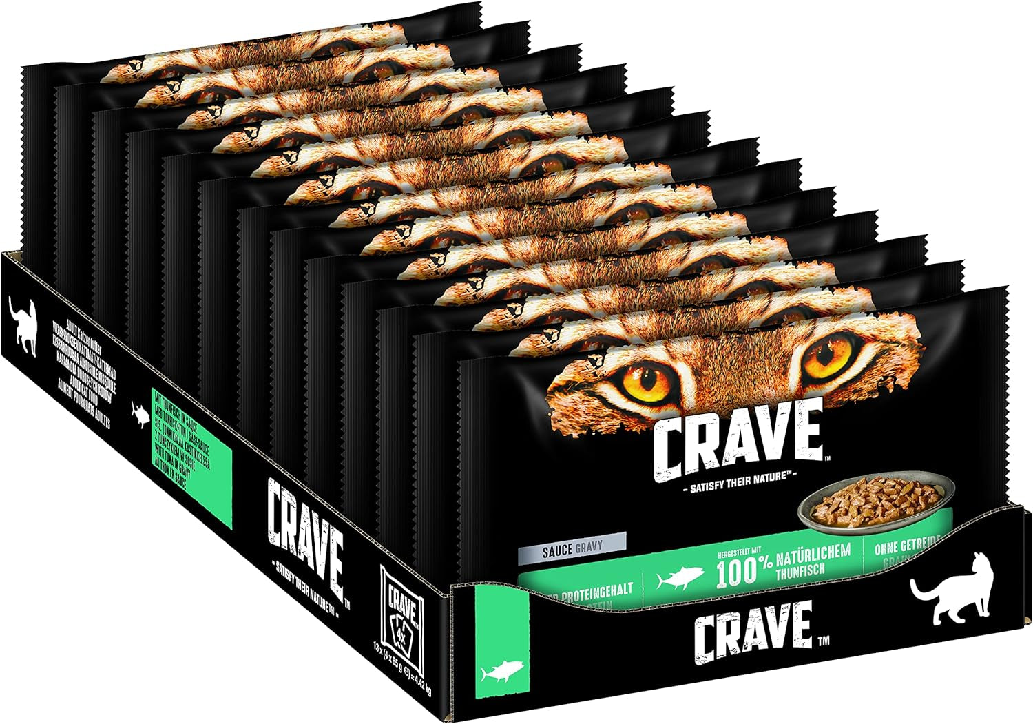 CRAVE Katze Portionsbeutel Multipack Sauce med Tun 13 x 4x85g