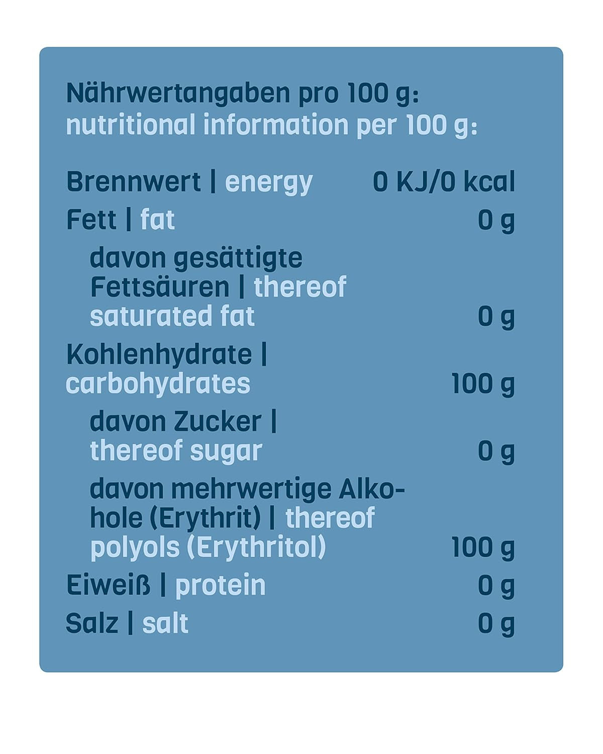 Nosugarsugar Erythrit Puder Streudose - Puderzuckerersatz Kalorienfrei, 19Er Pakke (19 X 250 G) Sødemidler Naty Shop