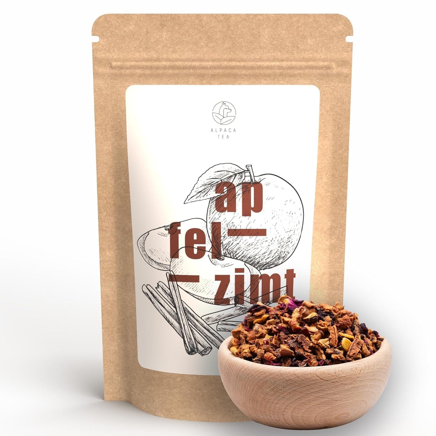 Alpaca te | Æble og kanel | Blanding af frugtte | Bulk | Genlukkelig (100 g)