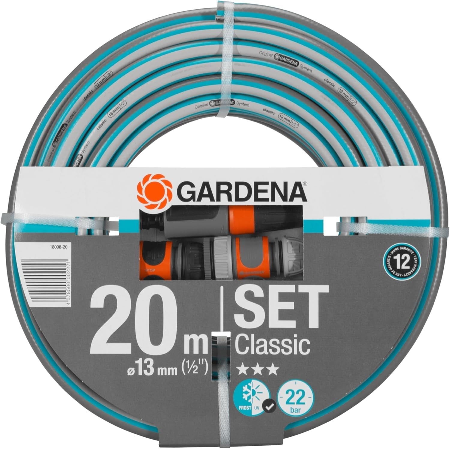 Gardena 4100 Silent Havepumpesæt: Meget stille og innovativ kunstvandingspumpe med 3,5 m sugeforbindelse og 20 m klassisk slange, 4100L/h flow, 550W motor, vandtæt, økonomisk (9051-20)
