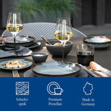 Villeroy & Boch Manufacture Rock Starter Sæt, 6 dele, sort, Tåler opvaskemaskine, Tåler mikrobølgeovn, Matsort Spisesæt, Spisestel, Bestik, Premium Porcelæn