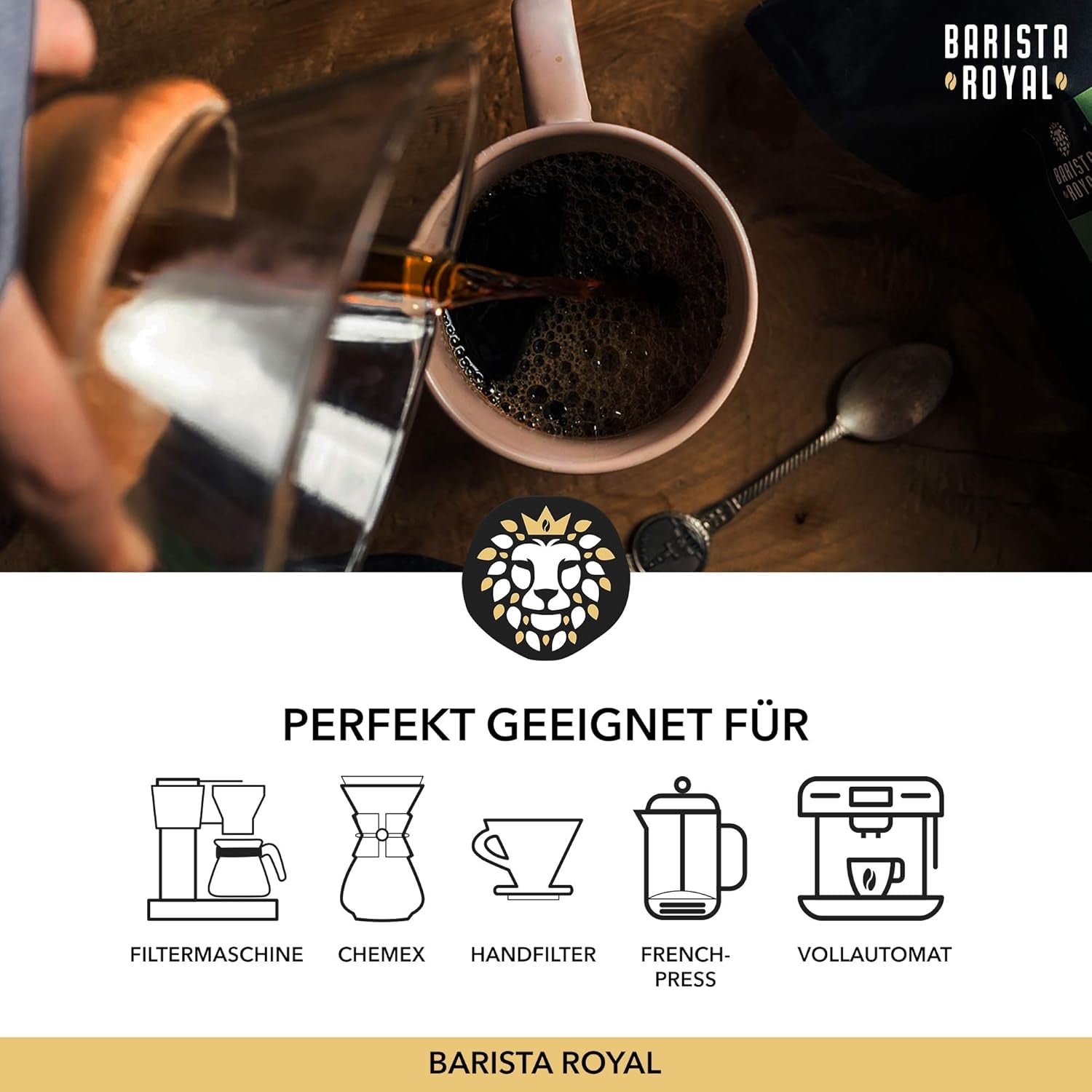 BARISTA ROYAL Bio Kaffeebohnen 1kg "Special Selection" | Frische Kaffeebohnen direkte handel | 70% Arabica, 30% Robusta Kaffee ganze Bohnen | Ideel til fuldautomatiske og filtermaskiner