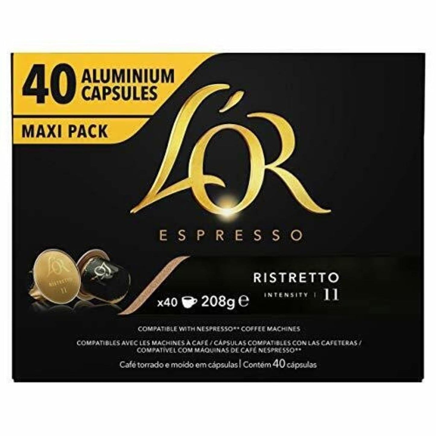 kapsel af aluminium, Ristretto, Intensität 11, 40 Stück, 208 g