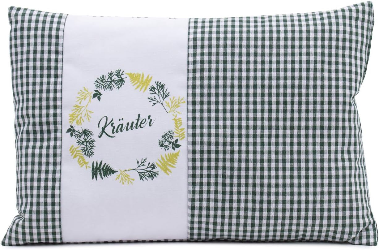 Gözze - Duftende urtepude, 200 G urteblandingsfyld, 100 % bomuldsbetræk, 30 X 20 Cm - Plaidgrøn Naty Shop Standardpuder Plaidgrøn