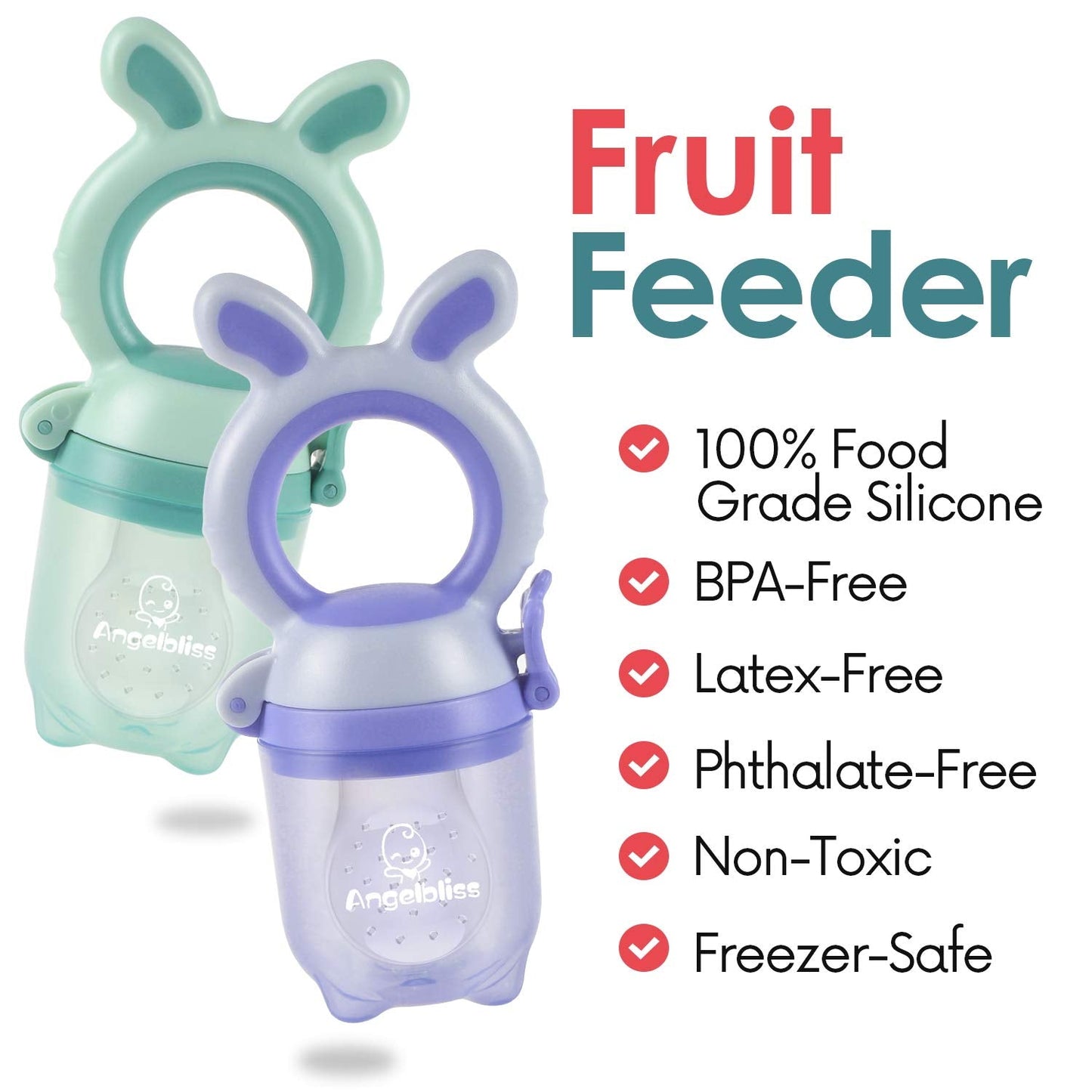 Tétine Pour Bébé/Tétine à Fruit/Tetine Grignoteuse Bebe/Tétine D'alimentation Pour Bébé - Toy de Dentition Pour Bébé, Sans BPA (pakke med 2)