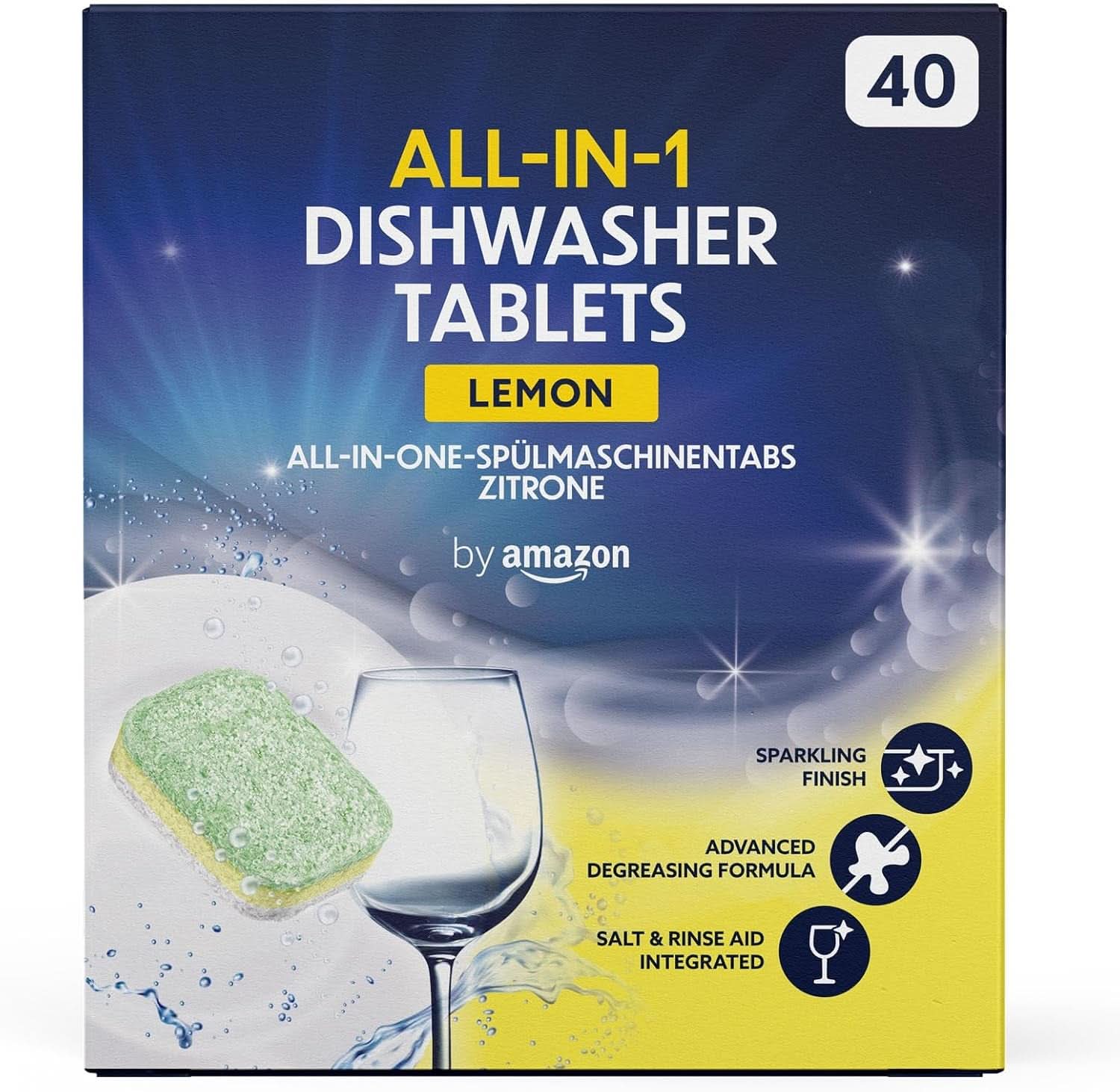 Alt-i-én opvasketabletter, citron, 40 tabletter Naty Shop Køkkenvaskemidler