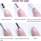 Nagelsticker Sæt - Selbstklebende Nail Sticker, Nageldesign Zubehör, Nail Art, Nagelaufkleber Für Fingernägel, Blumen Nagelsticker, Nagel Deko